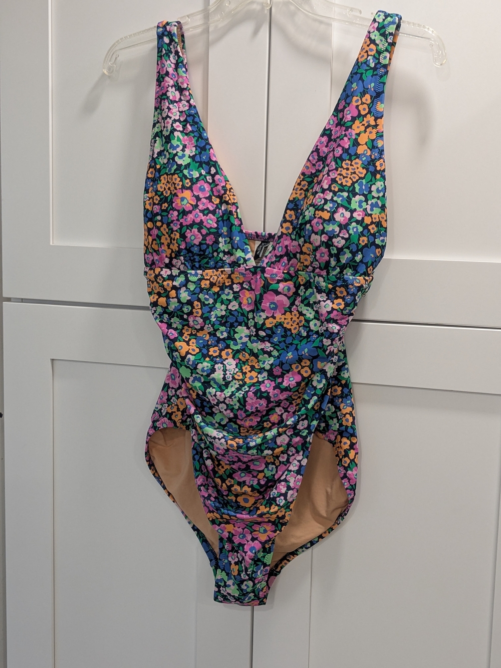 J. Crew Floral One-Piece Swimsuit - Blue, Pink, Green, Yellow